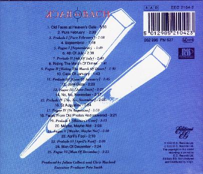 Julian Colbeck Back to Bach EG Records EEG 2104-2 1992 UK back cover