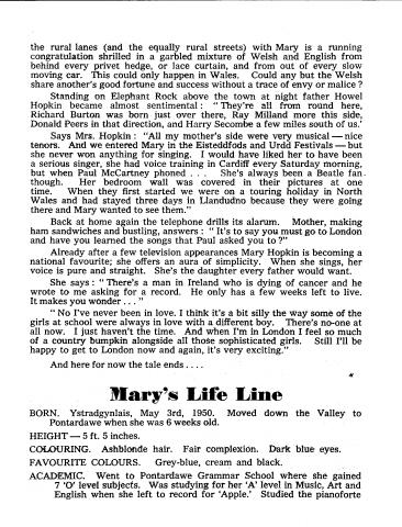 Mary Hopkin Fan Club Page 3