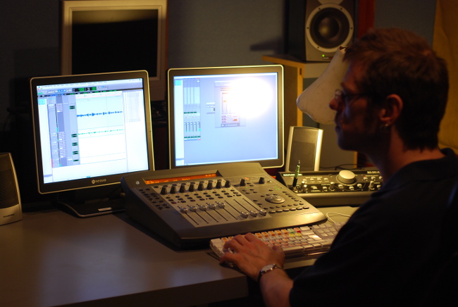 Chris slaving over a hot Pro Tools Session