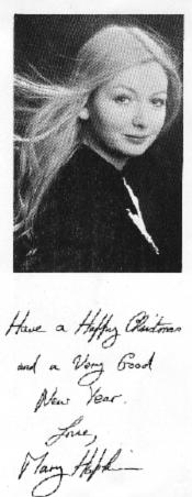 Mary Hopkin Fan Club Christmas Card 2