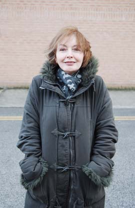 Mary Hopkin standing outside Space Studios