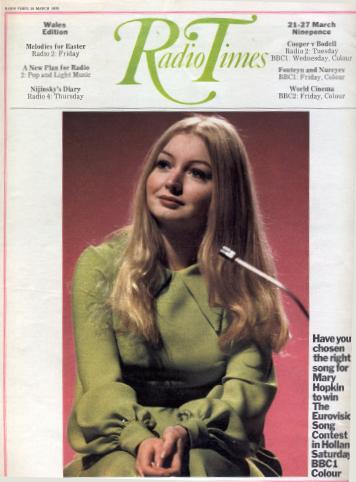 Mary Hopkin on the cover of the Welsh Radio Times